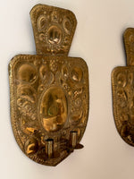 Load image into Gallery viewer, KEPT London Stock A pair of large double arm brass wall sconces
