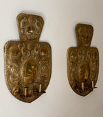 Load image into Gallery viewer, KEPT London Stock A pair of large double arm brass wall sconces

