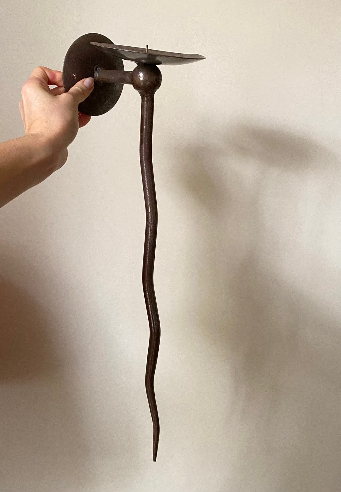 KEPT London Stock A pair of long iron wiggle wall sconces