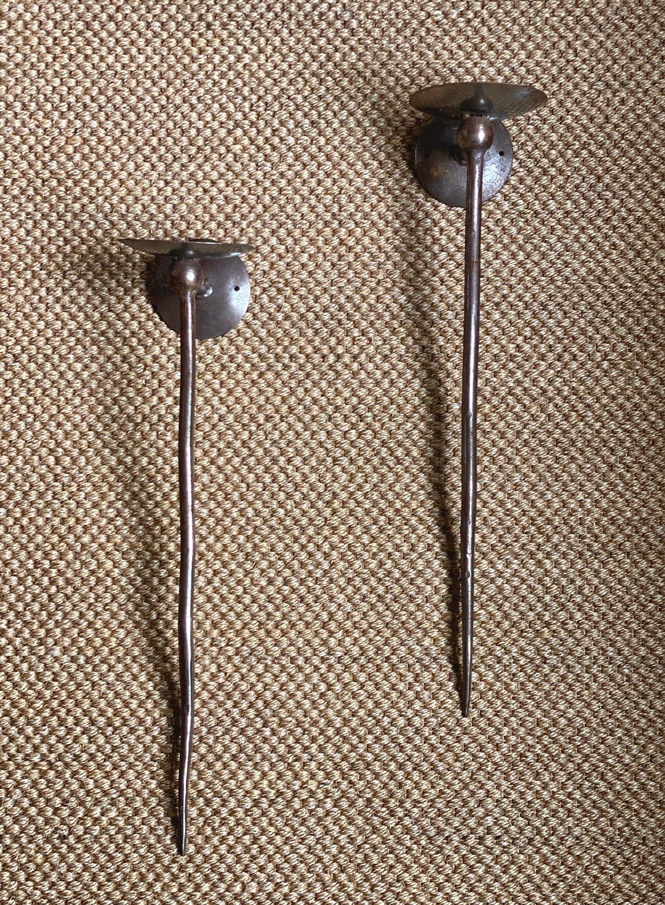 KEPT London Stock A pair of long iron wiggle wall sconces