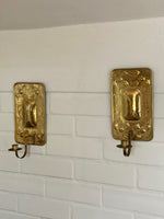 Load image into Gallery viewer, KEPT London A pair of pierced floral brass wall sconces
