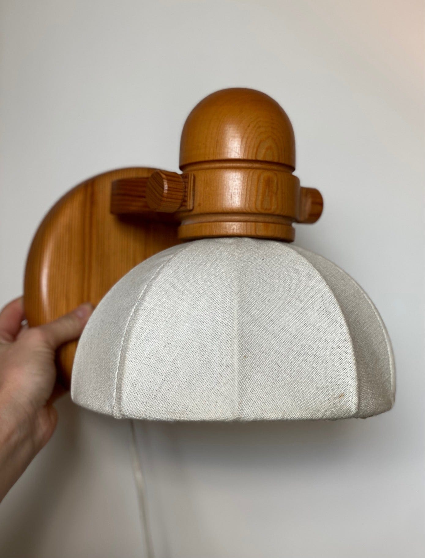 KEPT London Stock A pair of pine wall lights, probably Markslöjd, 1970s