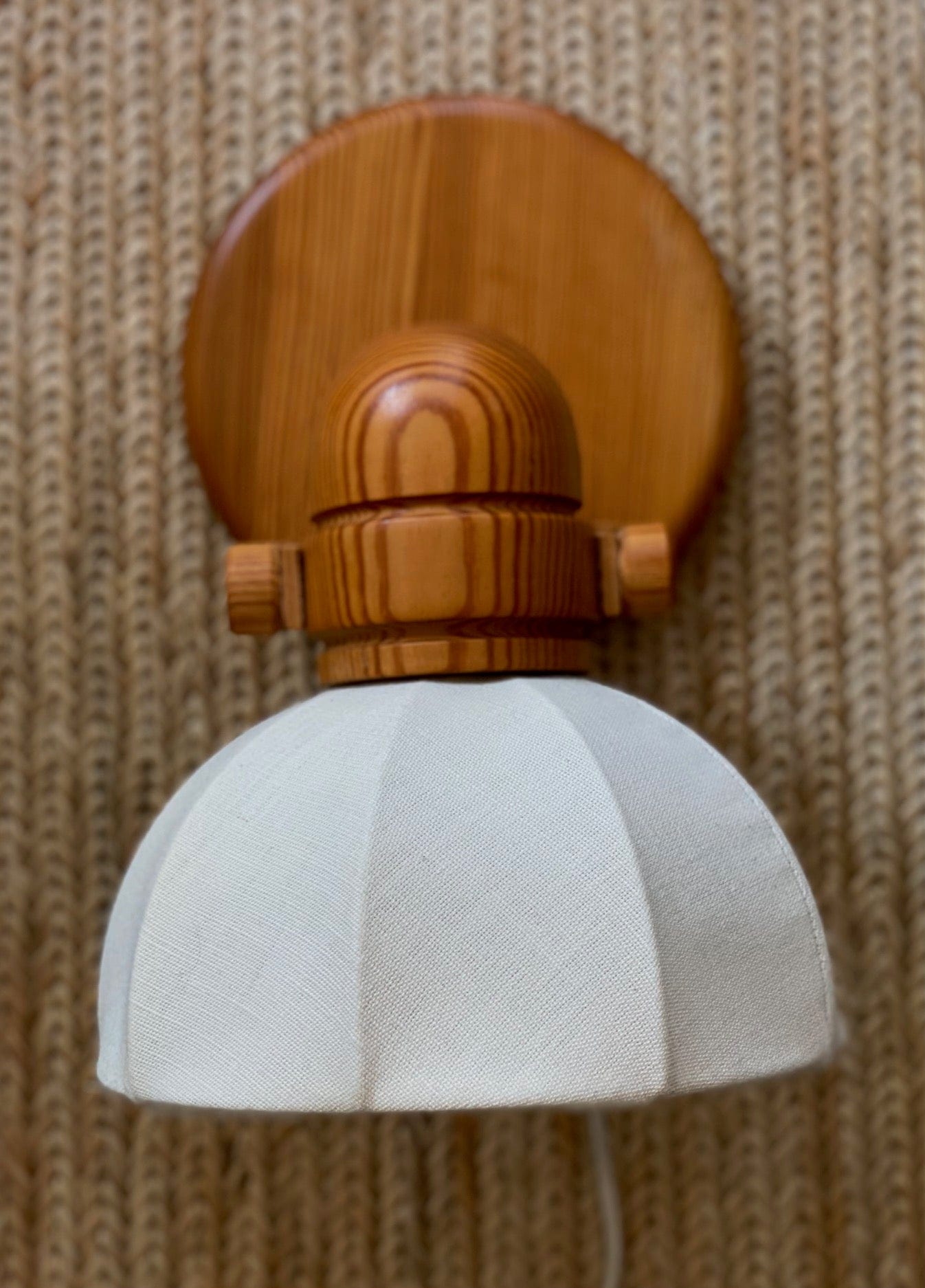 KEPT London Stock A pair of pine wall lights, probably Markslöjd, 1970s