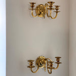 Load image into Gallery viewer, KEPT London Stock A pair of scalloped brass wall sconces
