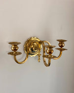 Load image into Gallery viewer, KEPT London Stock A pair of scalloped brass wall sconces
