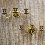 Load image into Gallery viewer, KEPT London Stock A pair of scalloped brass wall sconces
