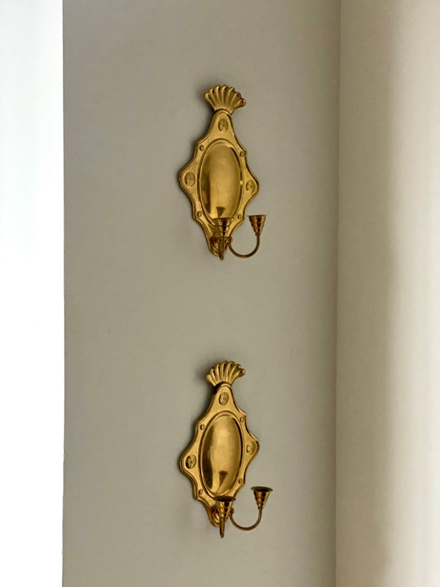 KEPT London A pair of wall sconces, brass