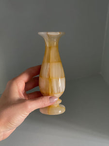 KEPT London A pair of yellow and white onyx vases
