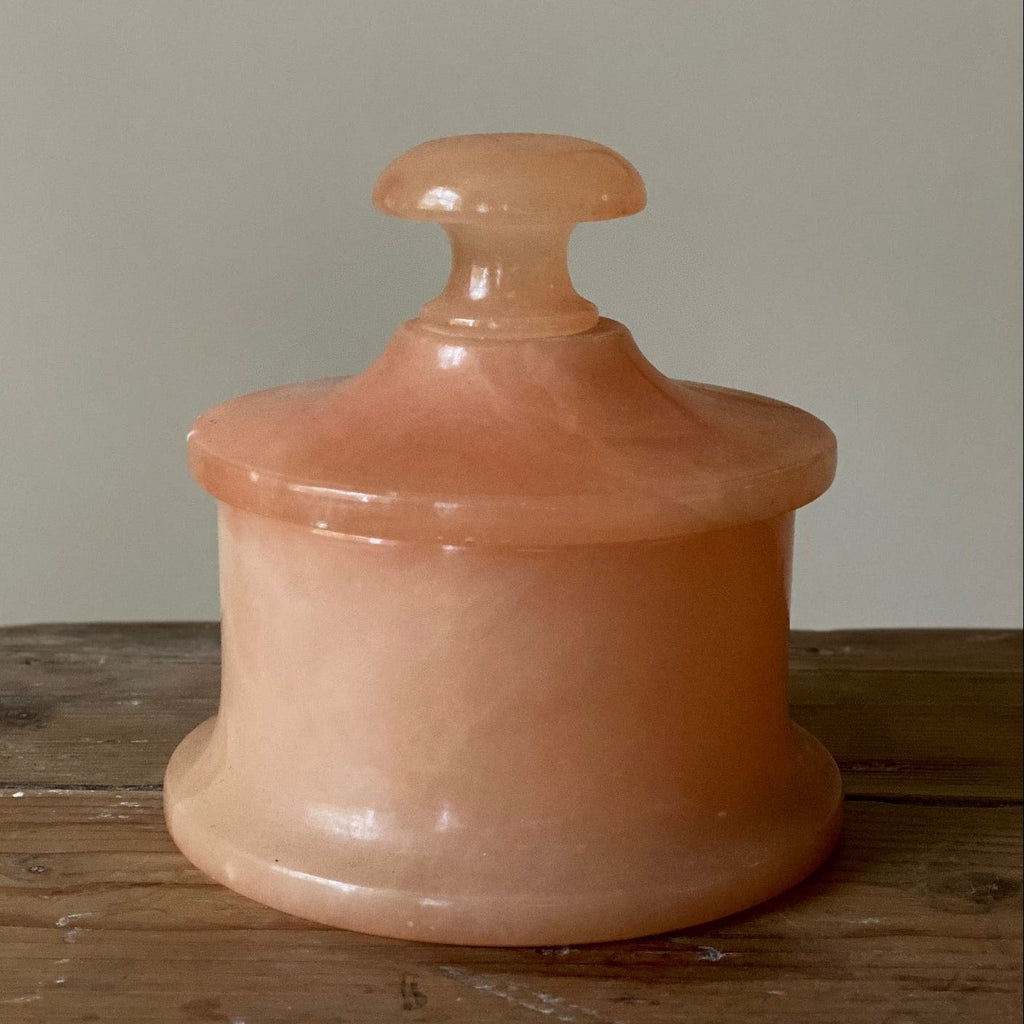 KEPT London Stock A pink onyx pot with lid