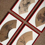 Load image into Gallery viewer, KEPT London Stock A set of four Chinese printed fan designs, framed
