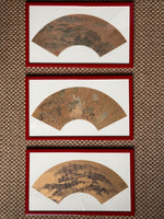 Load image into Gallery viewer, KEPT London Stock A set of three Chinese fan designs, framed
