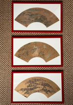 Load image into Gallery viewer, KEPT London Stock A set of three Chinese fan designs, framed
