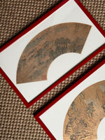 Load image into Gallery viewer, KEPT London Stock A set of three Chinese fan designs, framed
