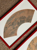 Load image into Gallery viewer, KEPT London Stock A set of three Chinese fan designs, framed
