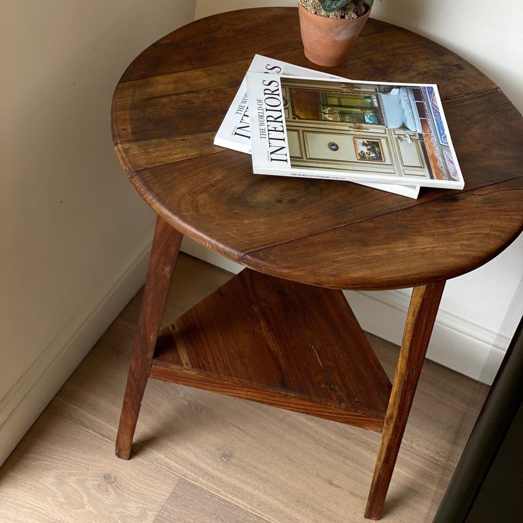 KEPT London Stock Antique elm cricket table