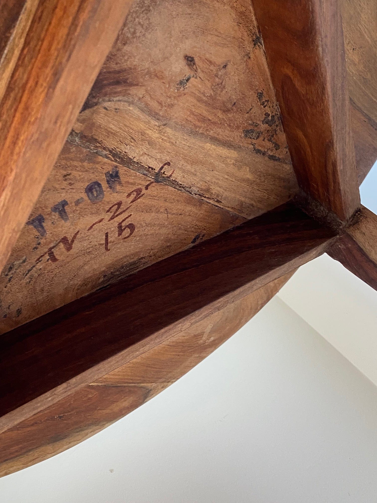 KEPT London Stock Antique elm cricket table