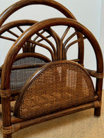 Load image into Gallery viewer, KEPT London Stock Bamboo and cane arched magazine rack
