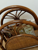 Load image into Gallery viewer, KEPT London Stock Bamboo and cane arched magazine rack

