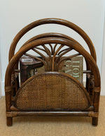 Load image into Gallery viewer, KEPT London Stock Bamboo and cane arched magazine rack
