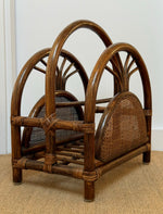 Load image into Gallery viewer, KEPT London Stock Bamboo and cane arched magazine rack
