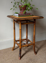Load image into Gallery viewer, KEPT London Stock Bamboo and wicker side table
