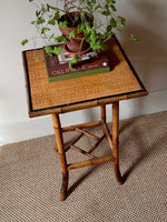 Load image into Gallery viewer, KEPT London Stock Bamboo and wicker side table
