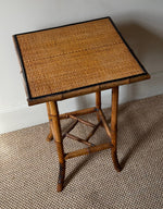 Load image into Gallery viewer, KEPT London Stock Bamboo and wicker side table
