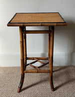 Load image into Gallery viewer, KEPT London Stock Bamboo and wicker side table
