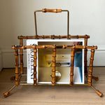 Load image into Gallery viewer, KEPT London Stock Bamboo magazine rack with handle
