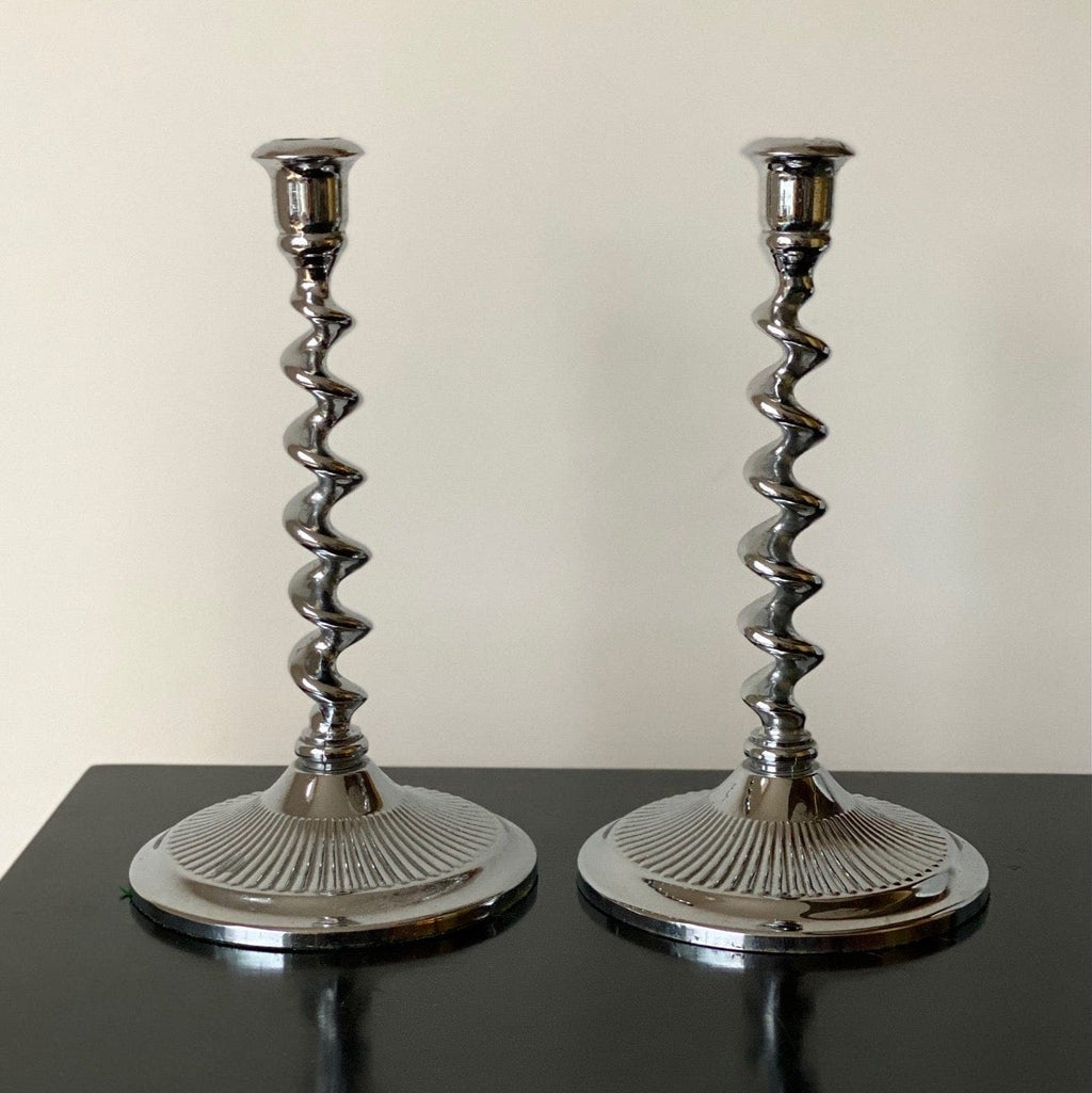 KEPT London Stock Barley twist candlesticks