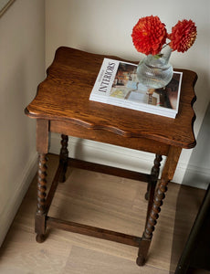 KEPT London Stock Barley twist oak table, wavy edge