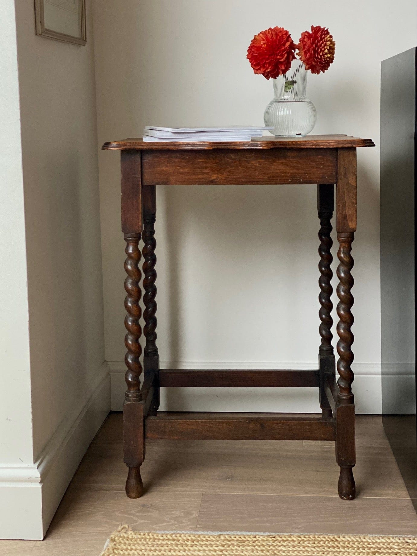 KEPT London Stock Barley twist oak table, wavy edge