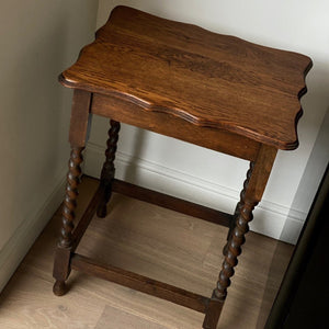 KEPT London Stock Barley twist oak table, wavy edge