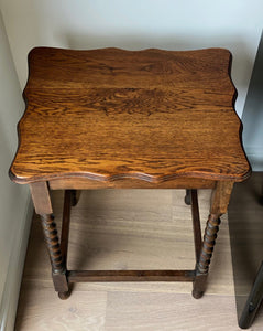 KEPT London Stock Barley twist oak table, wavy edge