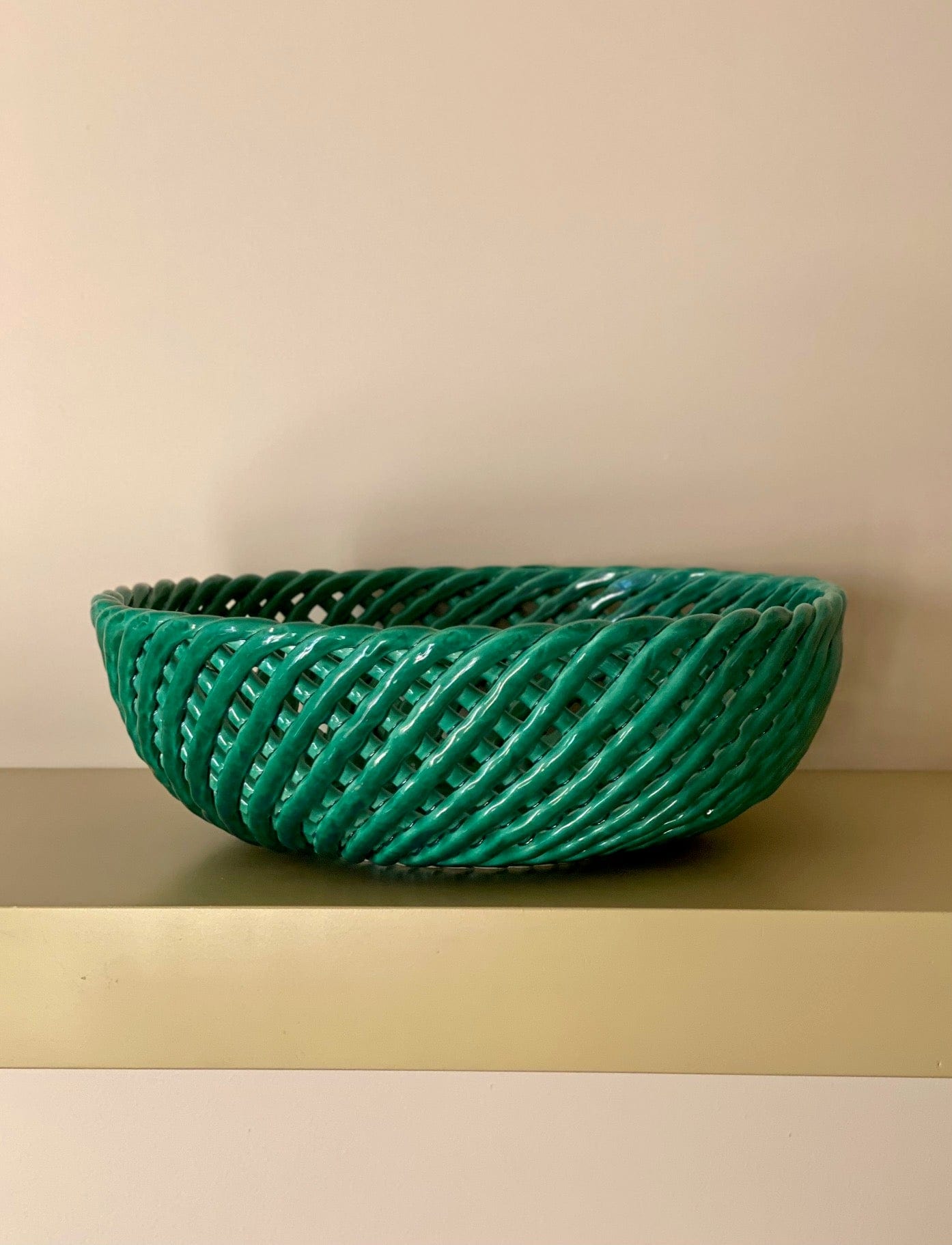 KEPT London Stock Basketweave green bowl