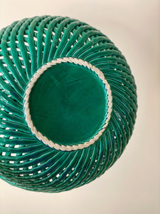 KEPT London Stock Basketweave green bowl
