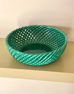 KEPT London Stock Basketweave green bowl