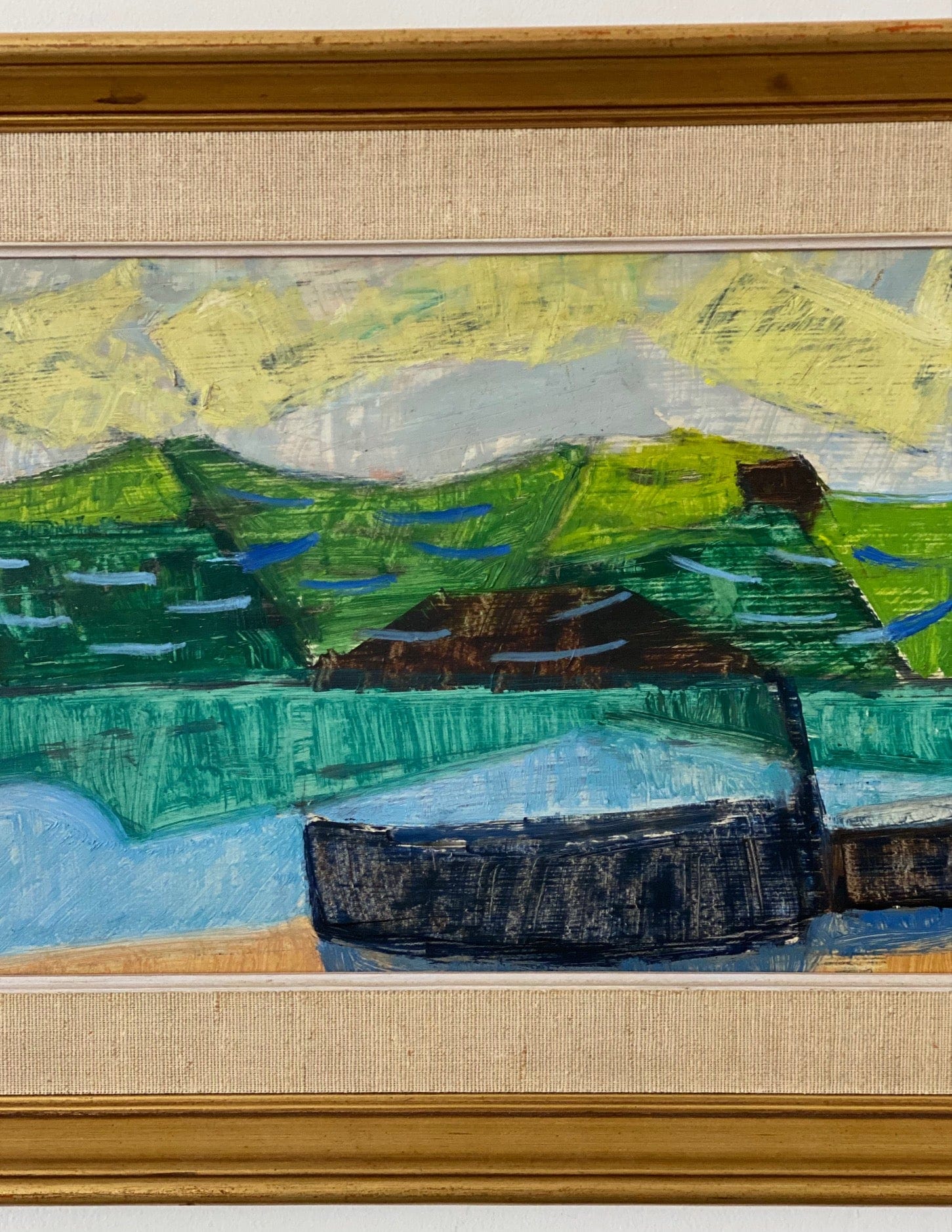 KEPT London Stock Beach with fishing boats, Sicily, signed Stig Kjelin (1914-1979)