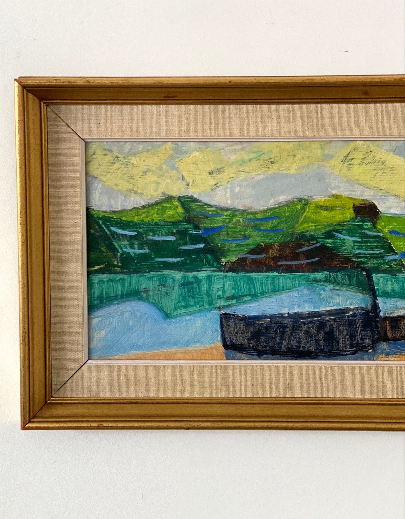 KEPT London Stock Beach with fishing boats, Sicily, signed Stig Kjelin (1914-1979)