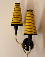 Load image into Gallery viewer, KEPT London Stock Black and brass double plug-in wall light
