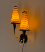 Load image into Gallery viewer, KEPT London Stock Black and brass double plug-in wall light
