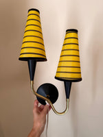 Load image into Gallery viewer, KEPT London Stock Black and brass double plug-in wall light
