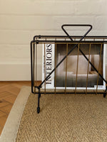 Load image into Gallery viewer, KEPT London Stock Black metal and brass magazine rack
