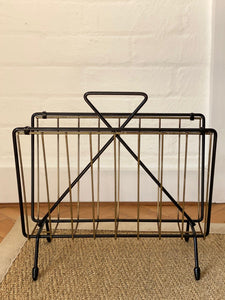 KEPT London Stock Black metal and brass magazine rack