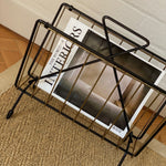 Load image into Gallery viewer, KEPT London Stock Black metal and brass magazine rack
