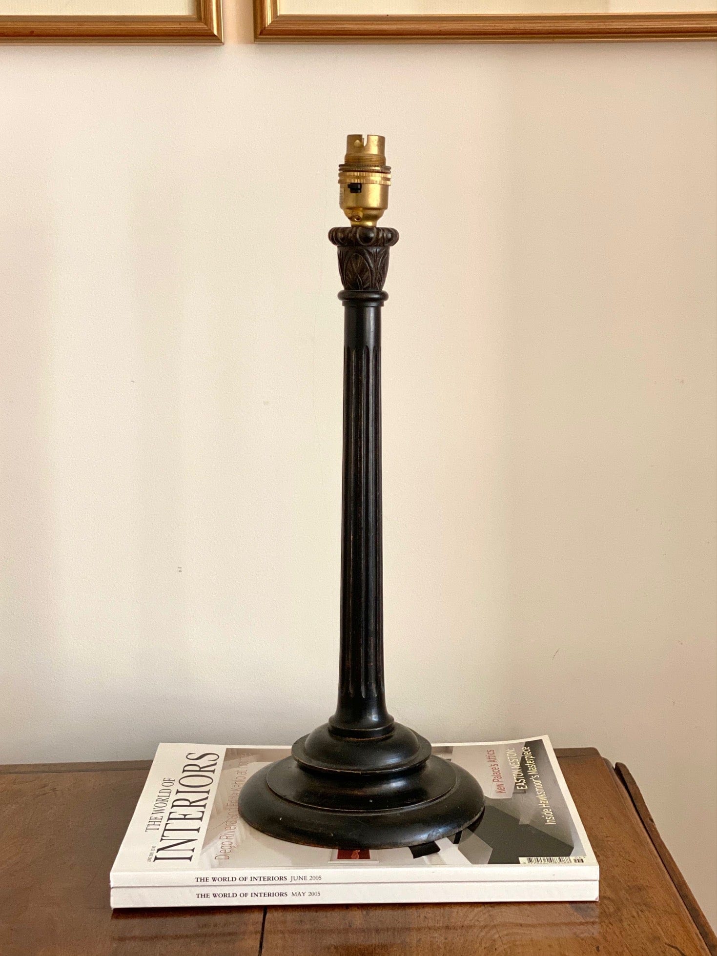 KEPT London Stock Black wooden table lamp