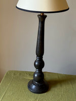 Load image into Gallery viewer, KEPT London Stock Black wooden turned lamp

