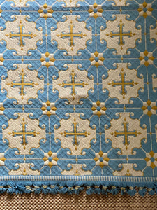 KEPT London Stock Blue and yellow Casa Pupo rug