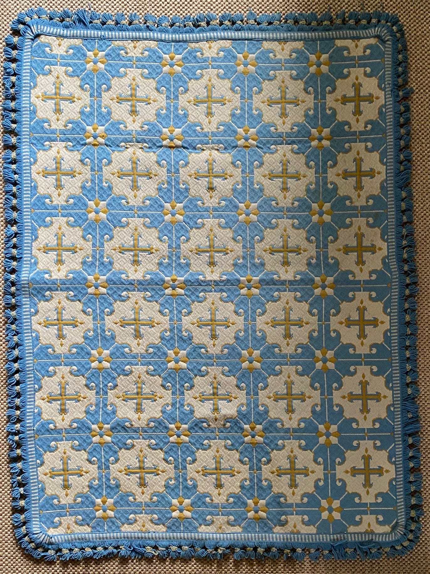 KEPT London Stock Blue and yellow Casa Pupo rug
