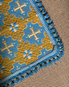 KEPT London Stock Blue and yellow Casa Pupo rug